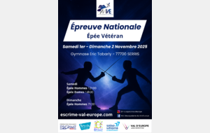 EN Vétéran Épée les 1-2 Novembre 2025