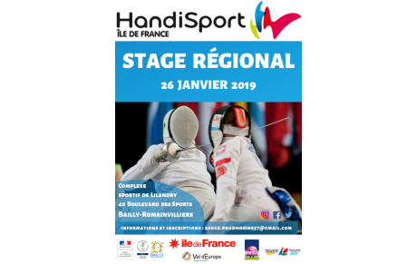 Stage régional handi escrime le samedi 26 janvier 2018