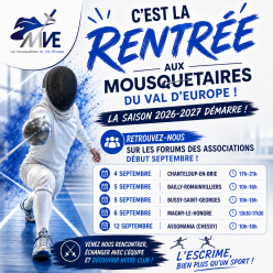 🤺 C'est la rentrée aux Mousquetaires du Val d'Europe !
